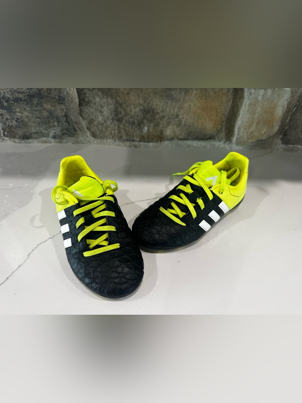 Kid's Adidas Ace 15.4 FXG Junior 1Soccer Cleats solar Yellow  Black Size 13 k